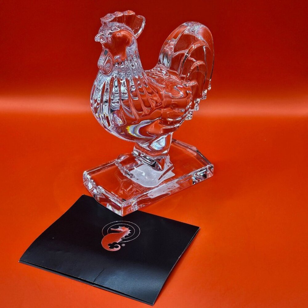 Waterford Rooster Sculpture‎ Lead Crystal 6.25" Collectible NIB 40027970 (131)